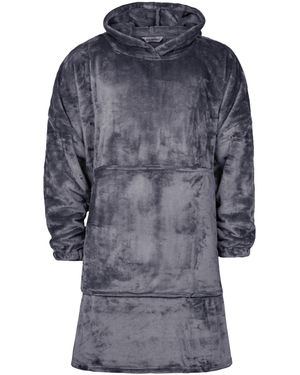 Heat Holders Warm Fleece Oversized Blanket Hoodie - Blue