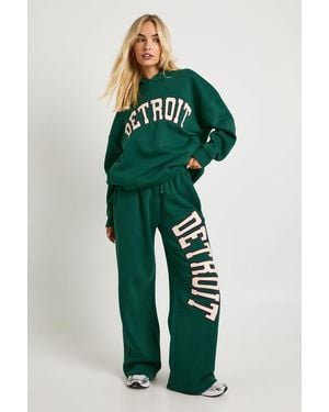 Boohoo Detroit Applique Hoodie Tracksuit - Green