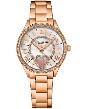 Stuhrling Saylor 38Mm Mother Of Pearl Quartz 4019 Classic - White