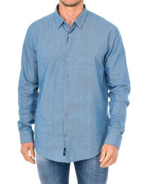 Armani Jeans Overhemd Met Lange Mouwen En Reverskraag 3y6c09-6ndzz - Blauw