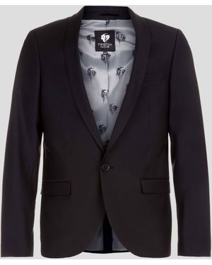 Twisted Tailor Ellroy Skinny Fit Wool Jacket - Blue
