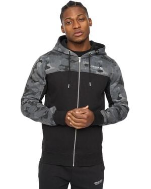 Crosshatch Branton Full Zip Hoodie - Black