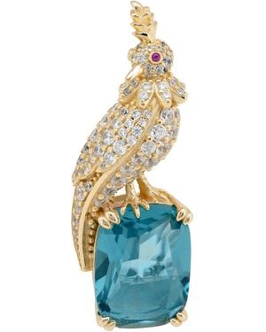 LÁTELITA London Crested Love Bird Brooch London Topaz Sterling - Blue