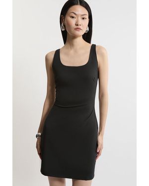 Karen Millen Stretch Cotton Jersey Strappy Mini Dress - Black