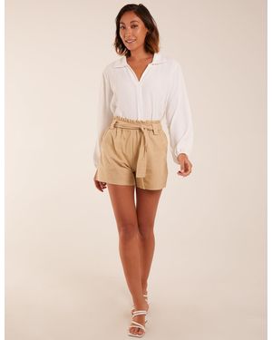 Blue Vanilla Belted Shorts - Natural
