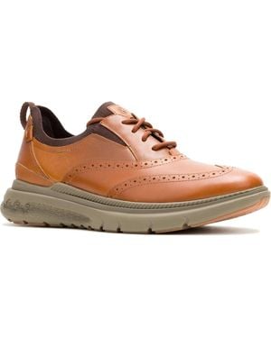 Hush Puppies Excel Leer Cognac Veterschoenen - Bruin