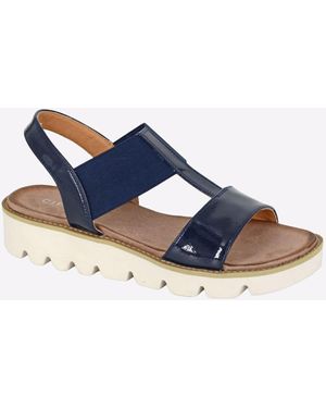 Cipriata Aladina Elasticated Wedge Sandal - Blue