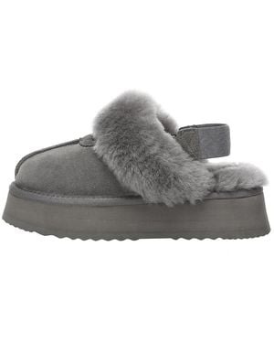 EVER AU Wagtail Removable Strap Platform Slippers - Grey