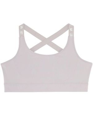 HIIT Scoop Neck Snug Fit Logo Bra - Grey