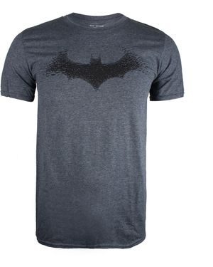 Dc Comics D.C. Bat Logo Dark Heather T-Shirt - Blue