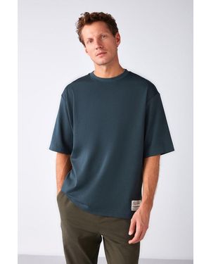 Grimelange Oversized Crew Neck T-Shirt - Blue