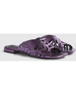 River Island Sandals Butterfly Flat Square - Purple