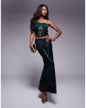 Missy Empire Back Split Maxi Skirt Co-Ord - Black