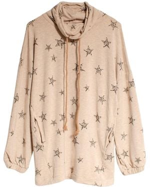 Marks & Spencer Star Print Funnel Neck Top - Natural