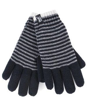 Heat Holders Striped Fleece Lined Thermal Gloves - Blue