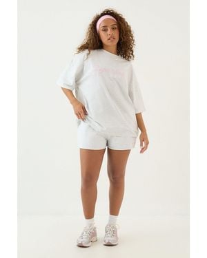 DSGN Studio Script Embroidered Oversized T-Shirt - White
