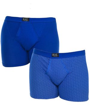 Kisses&Love Pack-2 Basic Open Boxers Kl2011 - Blue