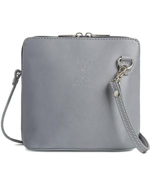 Woodland Leathers Italian Vera Pelle Leather Crossbody Bag - Grey