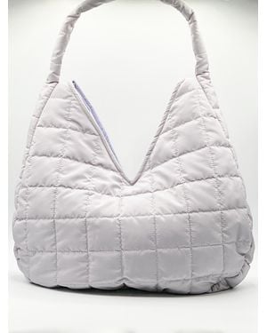 SVNX Oversized Soft Quilted Shoulder Bag - Grey