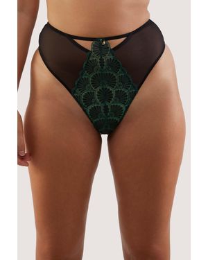 Playful Promises Mia & Jade Deco Embroidery Highwaist Thong - Multicolour