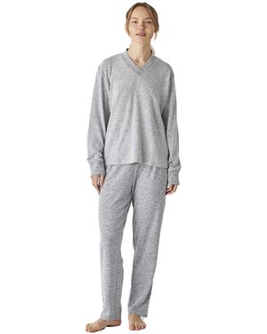 J&j Brothers Jjbep1903 Long Sleeve V-Neck Pyjamas - Grey