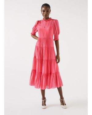 LK Bennett Dr Coley Chevron Dress - Pink