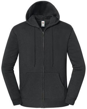 Fruit Of The Loom Iconic Premium Hooded Sweat Jacket (Light Graphite) - Black