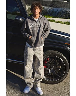 BoohooMAN Relaxed Fit Camo Carpenter Trousers - Black