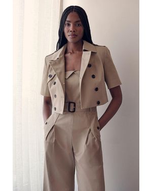 Karen Millen Tailored Cotton Trench Jacket - Brown