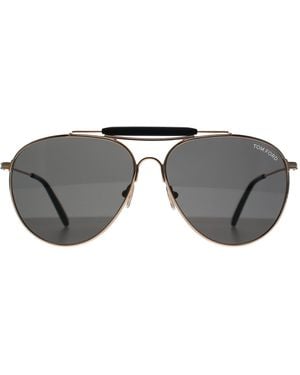 Tom Ford Aviator Shiny Rose Smoke Raphael Ft0995 Metal - Grey