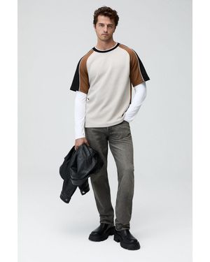 Grimelange Colour Blocked Panelled Crew Neck T-Shirt - Multicolour