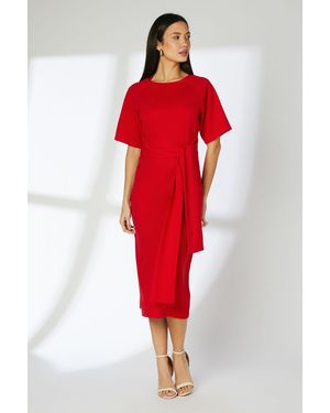 PRINCIPLES Tie Waist Midi Dress - Red