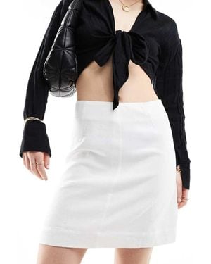 SELECTED Femme Linen Touch Skirt - White