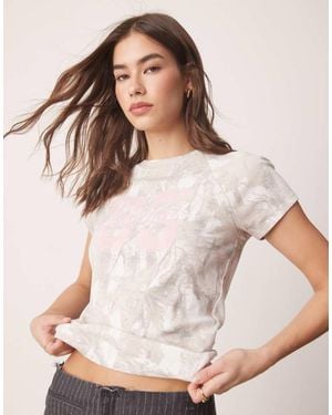 Hollister Raglan T-Shirt With Chest Print - White