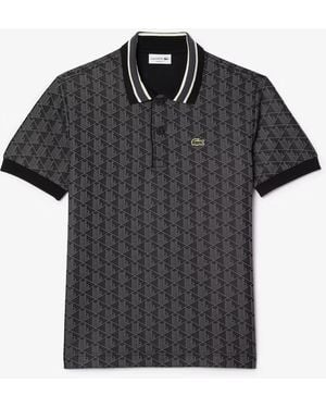Lacoste Monogram Polo- Cotton - Black