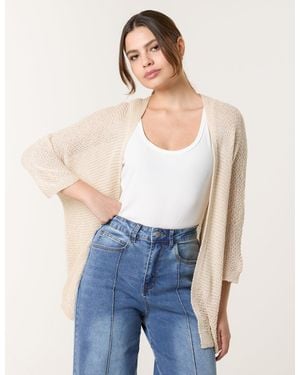 Blue Vanilla Pointelle Knit Cardigan - Blue