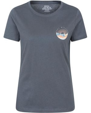 Mountain Warehouse 'Fort William Tree Ring' Cotton T-Shirt Lightweight Breathable Outdoor Top - Grey