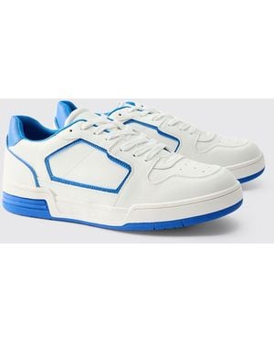 BoohooMAN Chunky Sole Pu Trainer - Blue