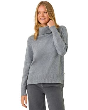 Roman Soft Roll Neck Knit Jumper - Grey