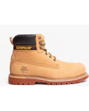 Caterpillar Holton Sb Leather Safety Boots Honey - Natural