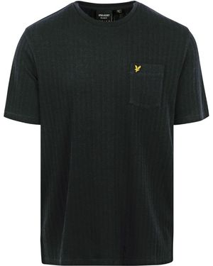 Lyle & Scott Pocket Logo Textured Gunmetal T Shirt - Black