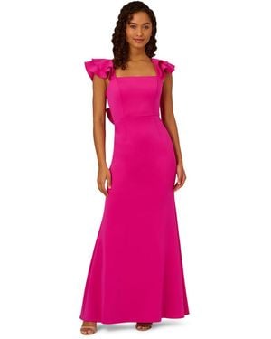 Adrianna Papell Scuba Mermaid Gown - Pink