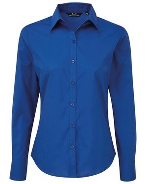 PREMIER Ladies Long-Sleeved Shirt (Royal) - Blue