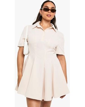 Boohoo Plus T-Shirt Skater Tennis Dress - White