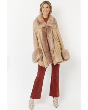 Jayley Luxury Faux Fur Fine Knitted Coat - White