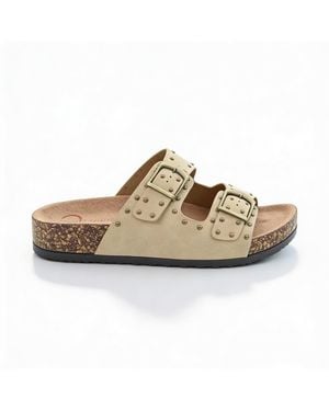 Heavenly Feet Polly Mules Sandals Textile - Metallic