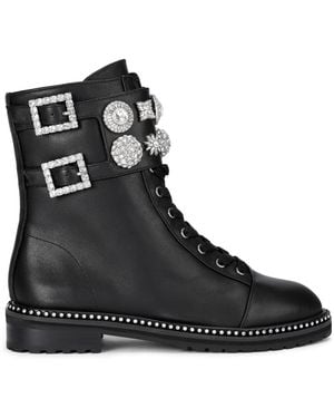 Kurt Geiger Leather Stoop Combat Boots - Black