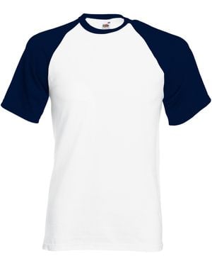 Fruit Of The Loom Short Sleeve Baseball T-Shirt /Deep) - Blue