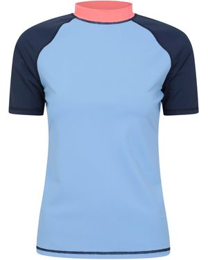 Mountain Warehouse Rash Vest Sun Protection Quick Dry Stretchy Swimwear - Blue