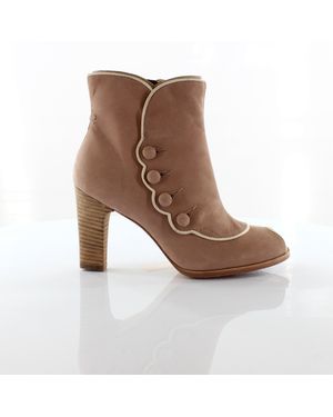 Timberland Boot Compant Marge Peep Toe Bootie Heel Boots 25685 - Brown